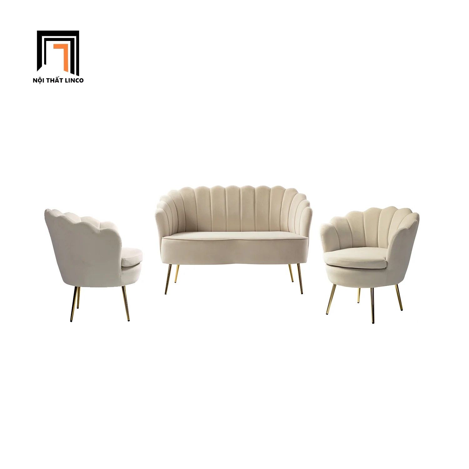 Bộ ghế sofa xinh sảnh chờ shop tiệm KT159 Hendix vải nhung