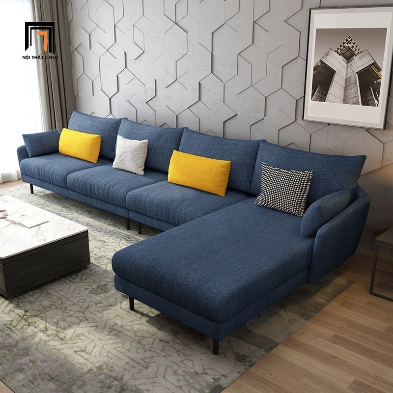 Bộ ghế sofa góc L xám trắng GT225 Wettin 3m x 1m6 trẻ trung