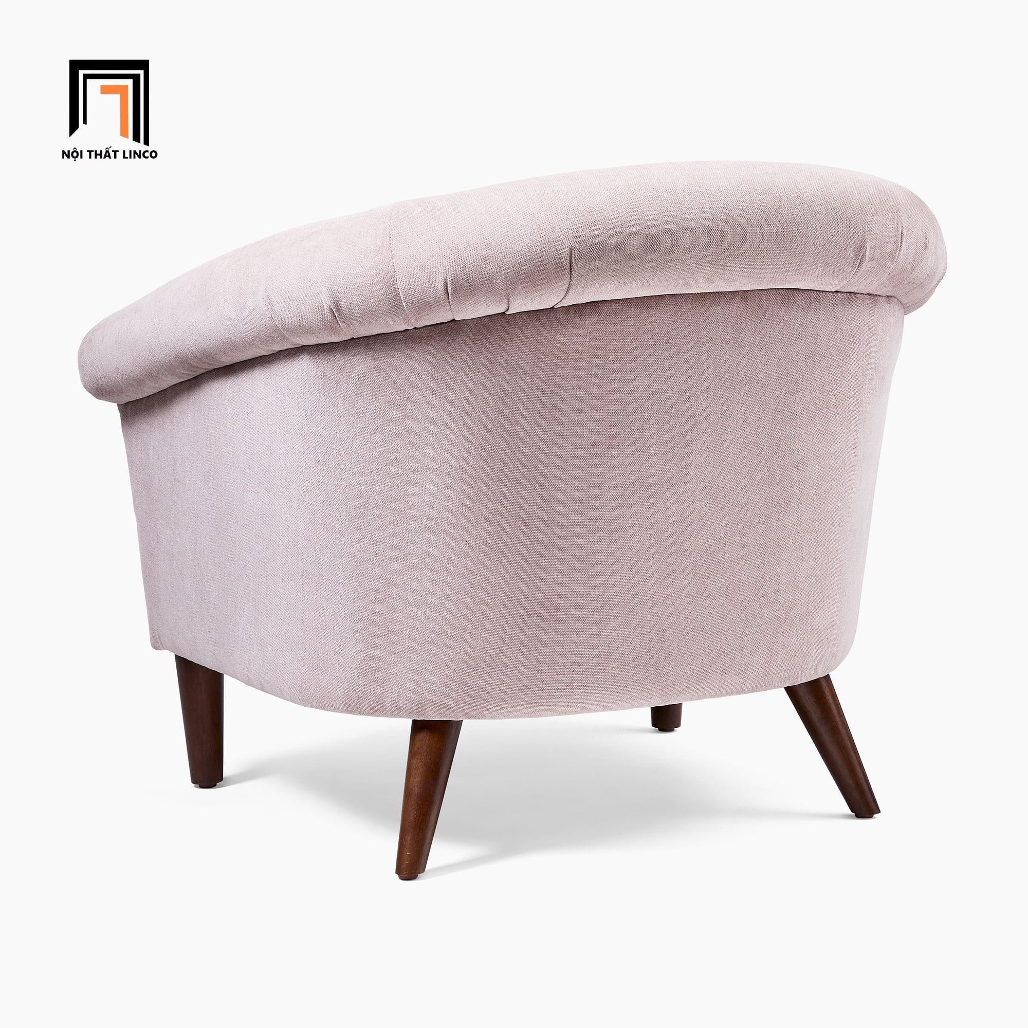 Ghế sofa đơn xinh xắn DT22 Parlo vải nỉ màu hồng phấn