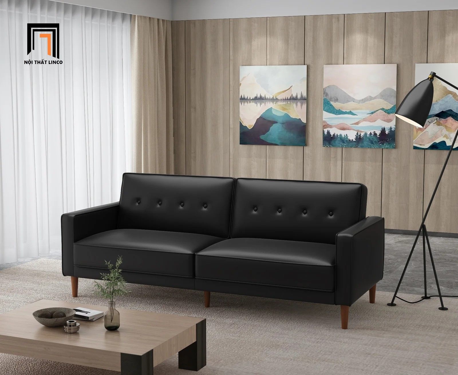 Ghế sofa giường gấp gọn GB75 Calisa 2m da Pu cho văn phòng