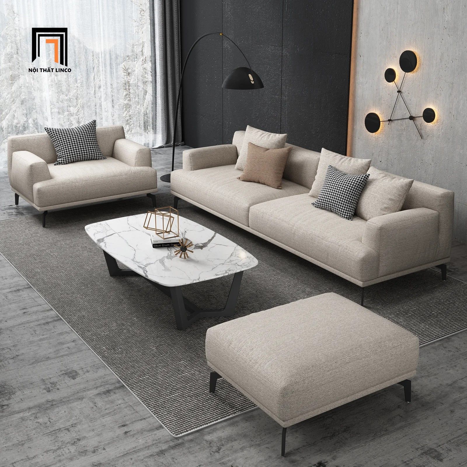 Bộ 2 ghế sofa phòng khách KT32 Orren kiểu dáng hiện đại