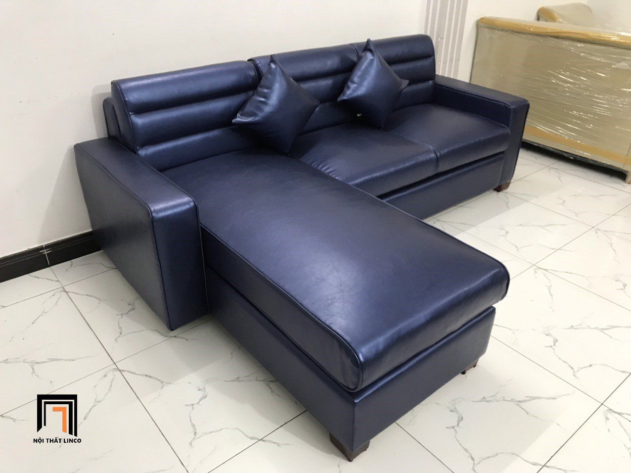 Bộ ghế sofa góc gia đình da Pu GT232 Massaro 2m4 x 1m6 giá rẻ