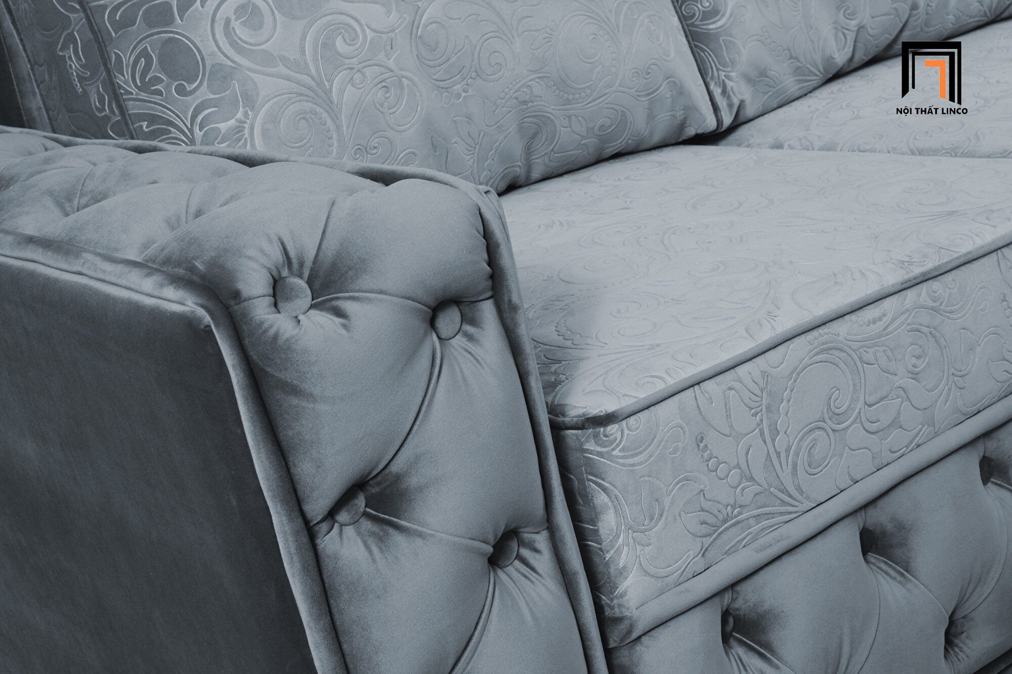 Ghế sofa văng vải nhung sang trọng 2m2 BT99 Marilyn cho gia đình