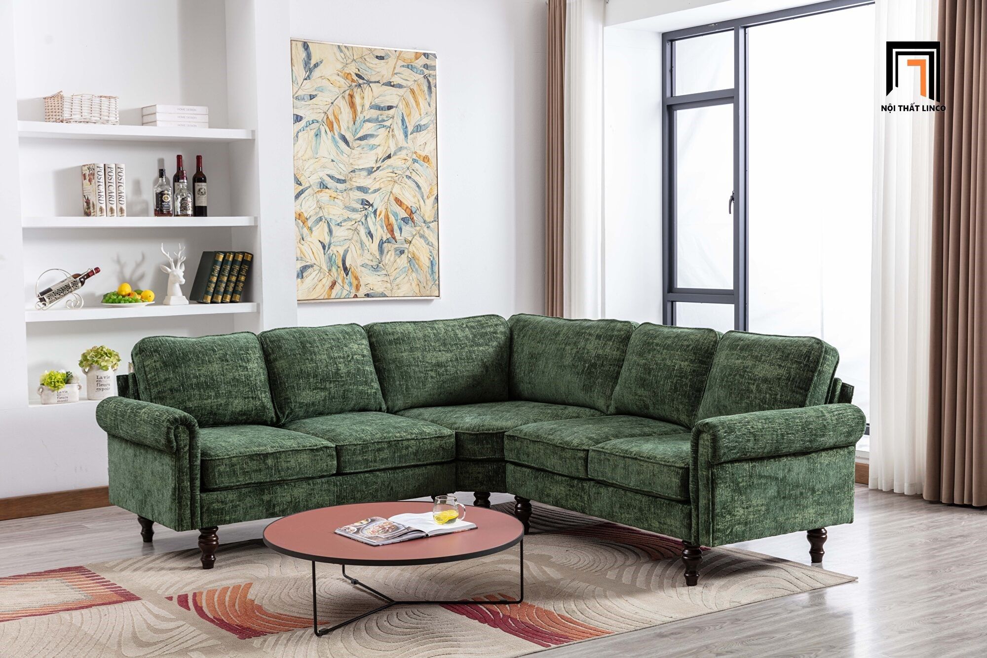 Bộ ghế sofa góc sang trọng 2m2 x 2m2 GT68 Winston vải nỉ