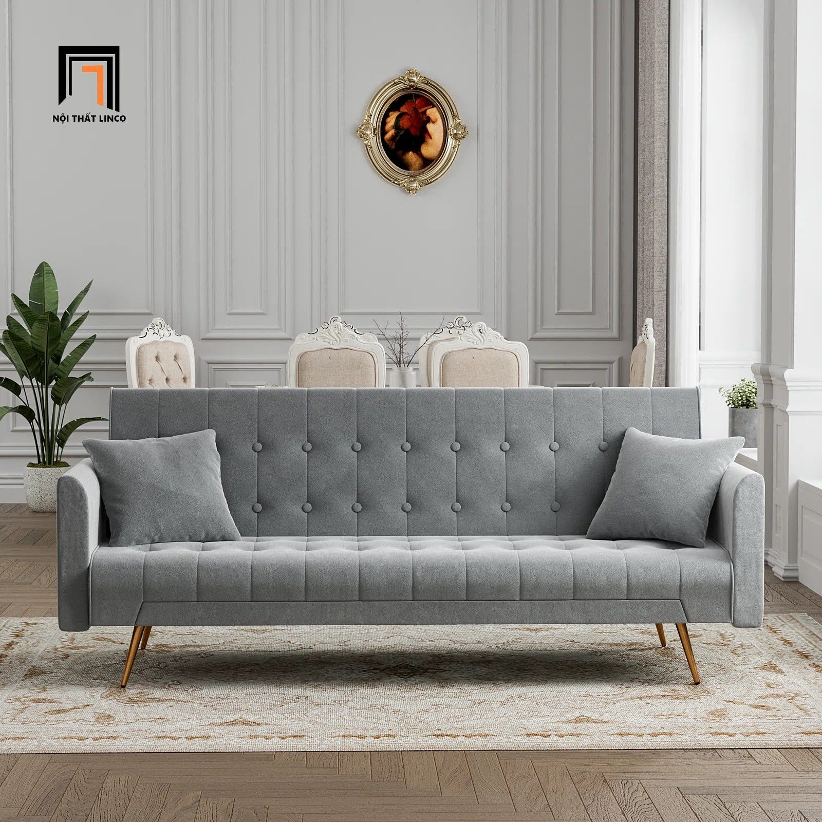 Ghế sofa giường nằm thông minh GB100 Kallaway vải nhung 2m
