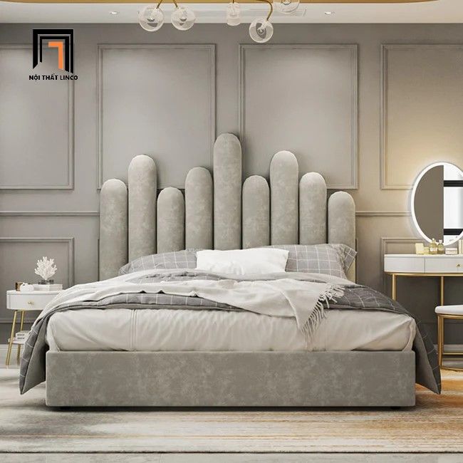 Giường ngủ bọc nệm xinh xắn GN35 Nyasia kiểu dáng hiện đại