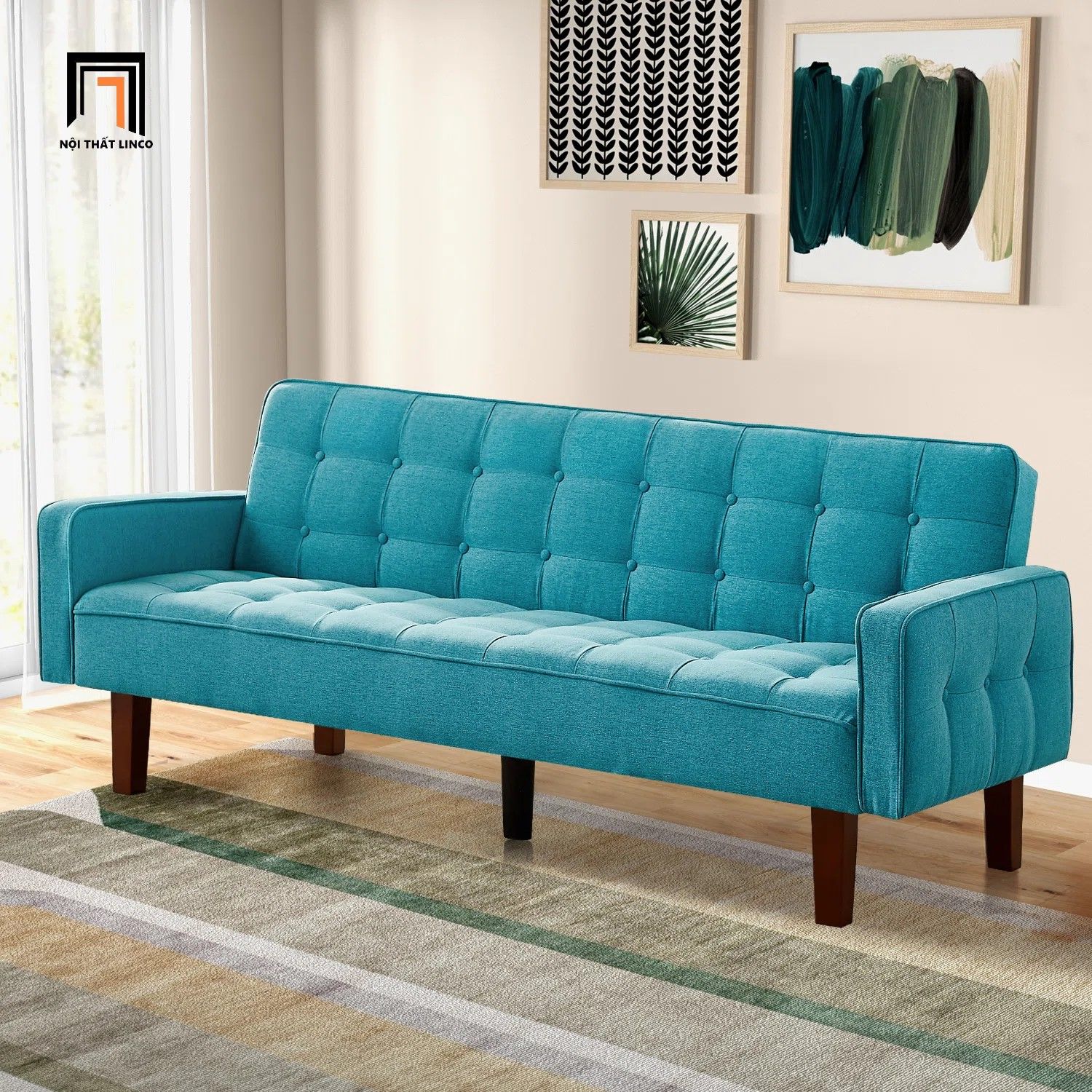 Ghế sofa giường 2m xinh xắn GB33 Montevia vải nỉ giá rẻ