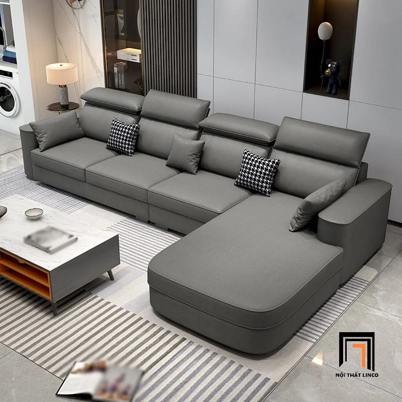 Bộ ghế sofa góc L gật gù GT150 Orden 2m9 x 1m75 da giả