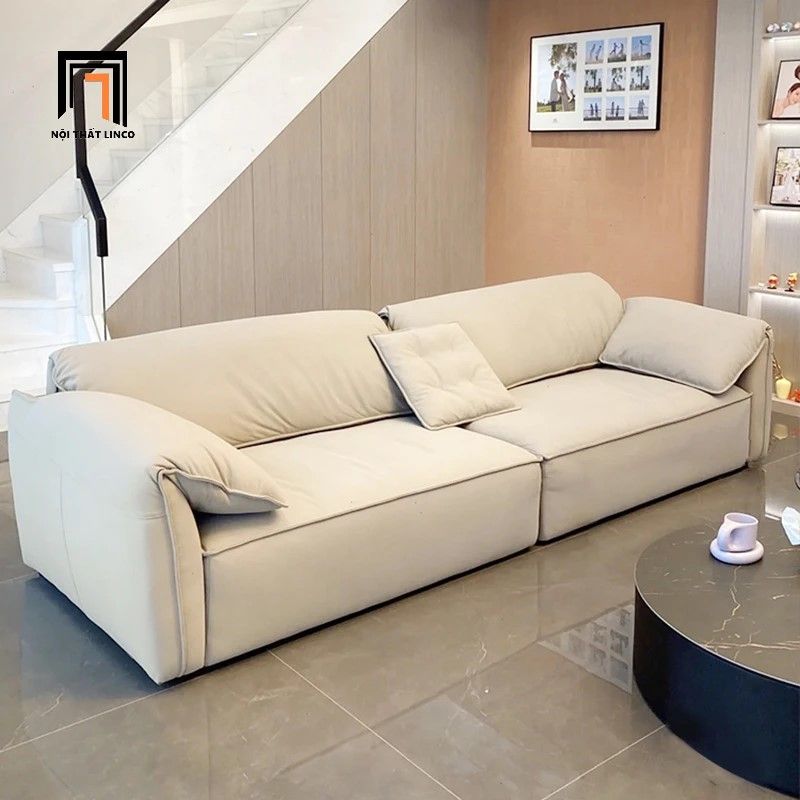 Ghế sofa băng thư giãn BT72 Divano dài 2m2 màu xám trắng