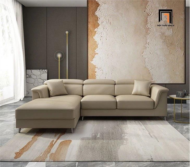 Ghế sofa góc L da cao cấp GT242 Morse 2m4 x 1m6 màu nâu