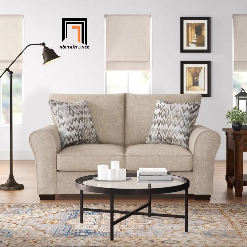 Bộ ghế sofa phòng khách sang trọng KT2 Carey vải nỉ bố