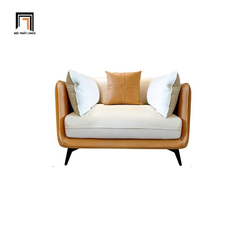 Ghế sofa băng da công nghiệp BT196 Dumas dài 2m4 trắng kem