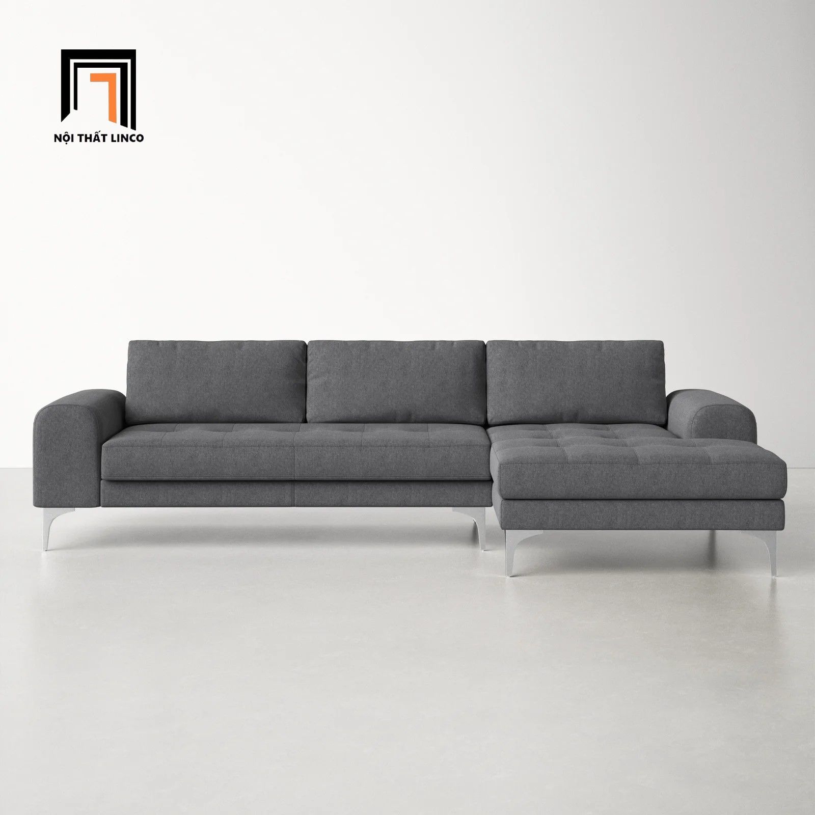 Ghế sofa góc L GT5 Lionel dài 2m4 x 1m6 bọc vải mềm giá rẻ