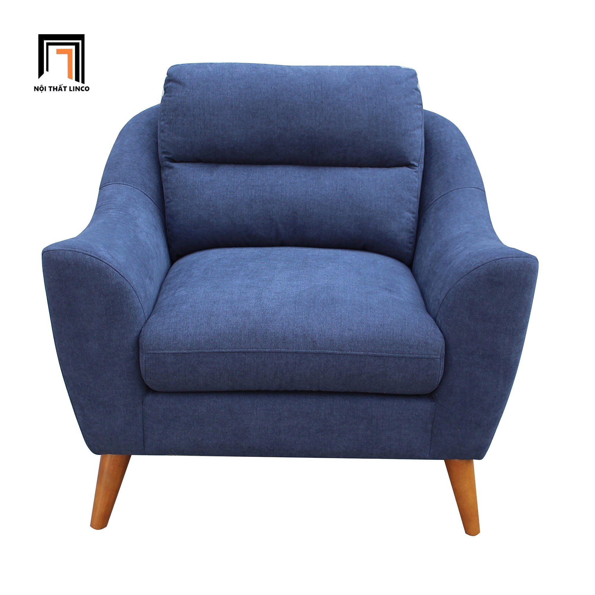 Ghế sofa thư giãn 1 nệm ngồi DT60 Gano vải nỉ xanh dương