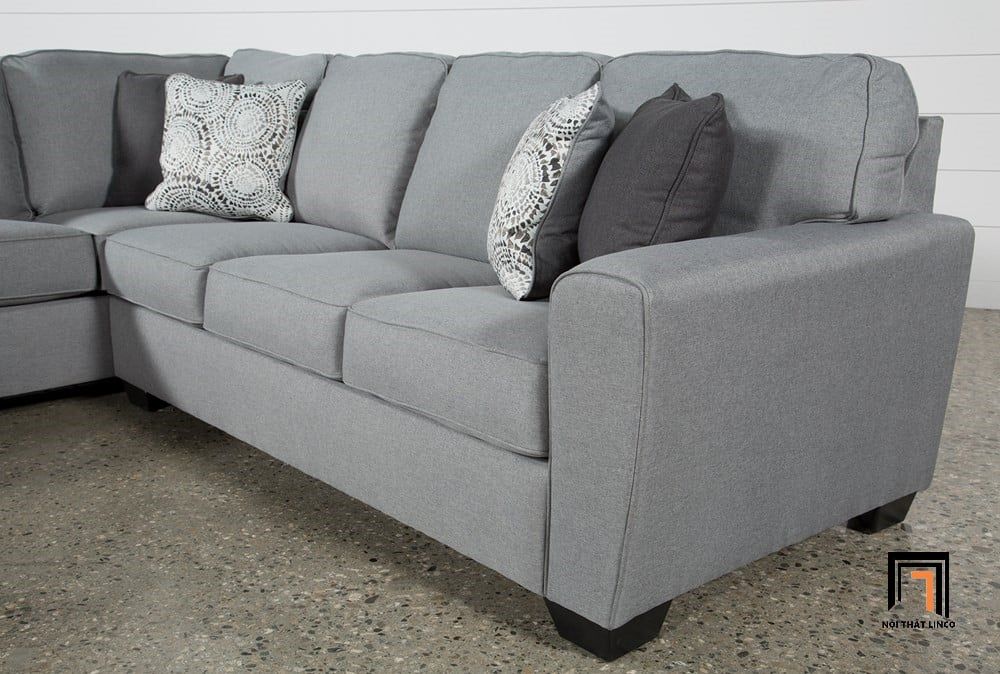 Ghế sofa góc chữ L GT42 Mcdade 2m8 x 2m xám lông chuột