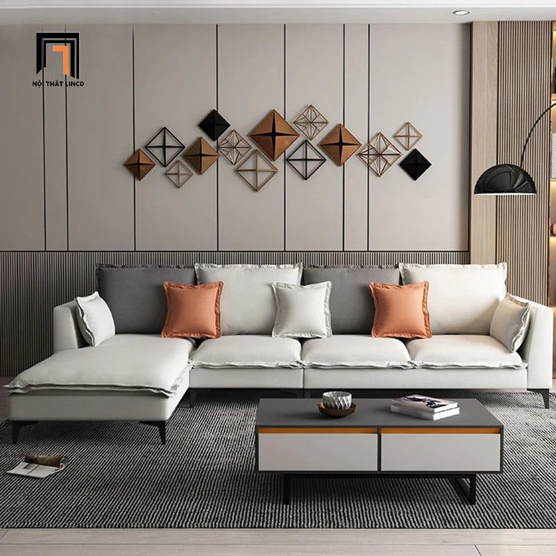 Bộ ghế sofa góc L 2m8 x 1m6 vải nhung nỉ GT139 Lovell giá rẻ