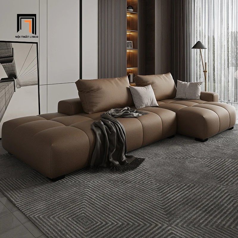 Ghế sofa góc hiện đại GT47 Worme dài 2m7 x 1m3 da công nghiệp