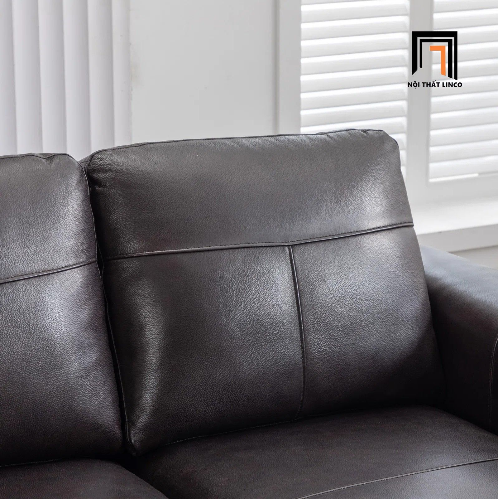 Bộ 2 ghế sofa gia đình KT143 Namara bọc da công nghiệp nâu