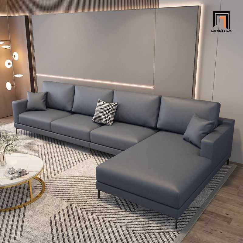 Bộ ghế sofa góc gia đình GT115 Grove 3m15 x 1m6 da công nghiệp