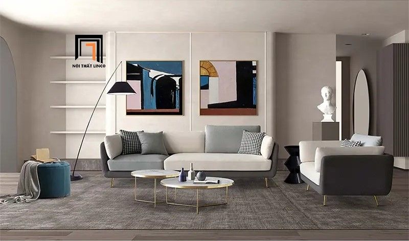 Ghế sofa băng dài 2m2 BT45 Mixco phối màu vải sang trọng
