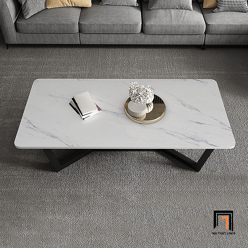 Bàn sofa mặt đá chữ nhật trắng BSF24 Sumee 1m x 50 giá rẻ
