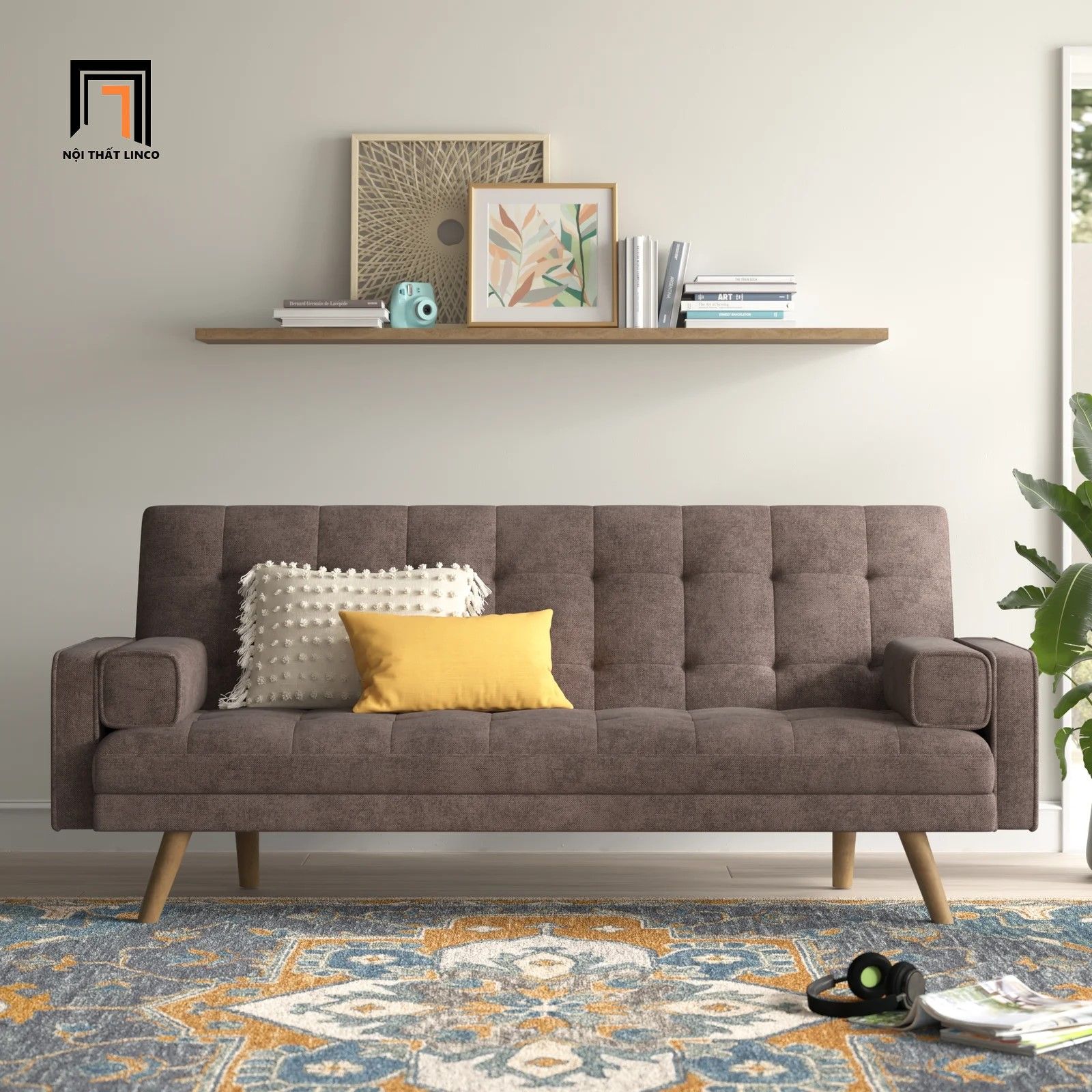 Ghế sofa giường giá rẻ dài 1m9 GB19 Mistana màu xanh dương