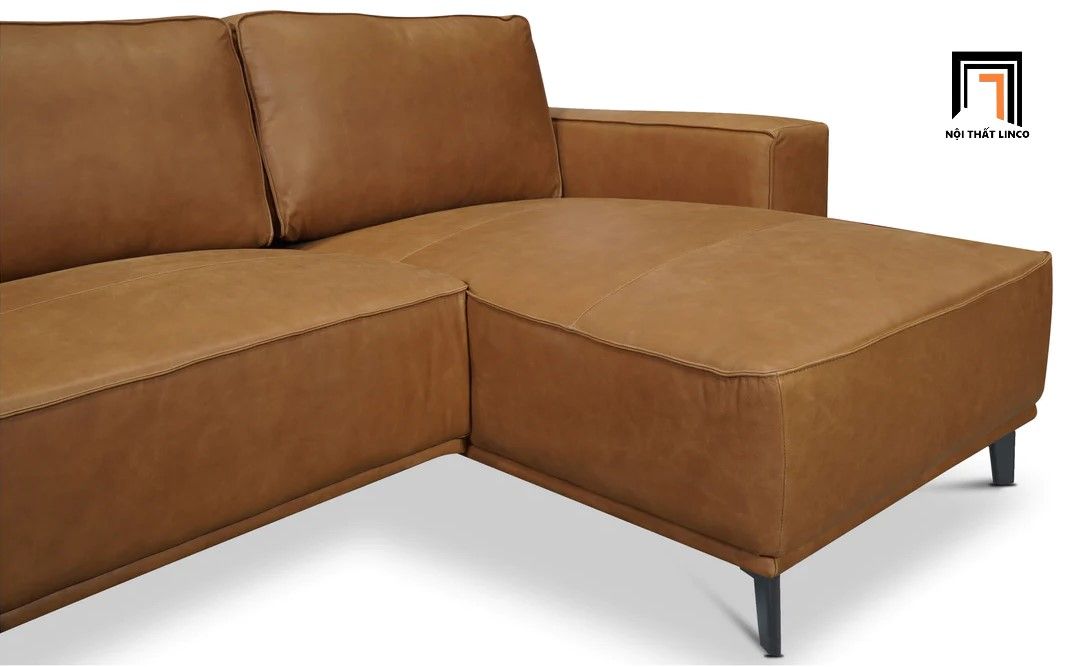 Ghế sofa góc L phòng khách 2m4 x 1m6 GT15 Harlow màu da bò