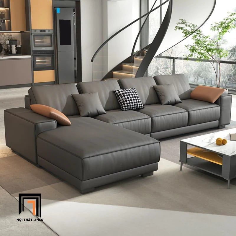 Bộ ghế sofa góc L sang trọng GT177 Kenora 3m x 1m6 da Pu simili