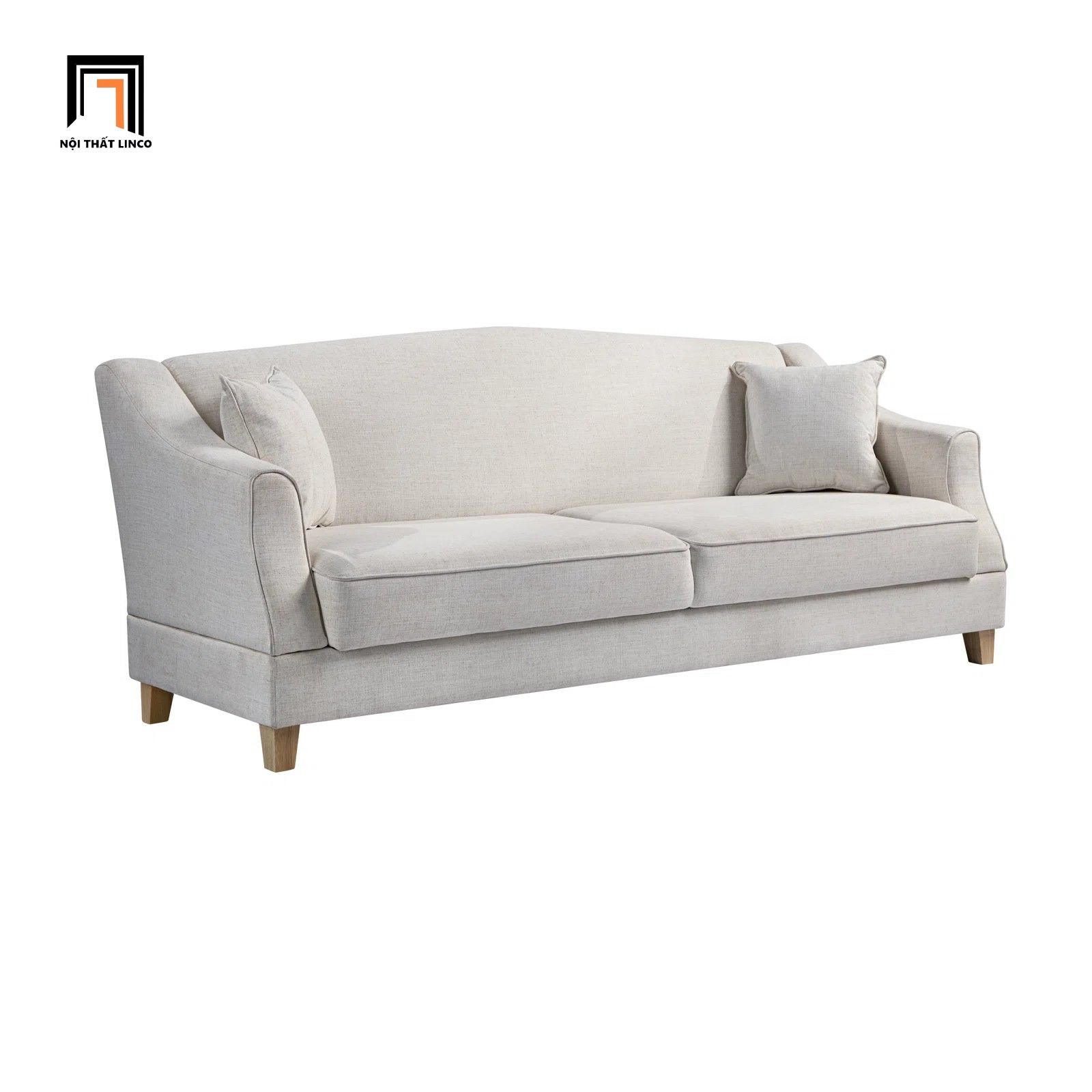 Sofa giường bật nằm GB102 Milena 2m2 xám trắng vải nỉ châu Âu