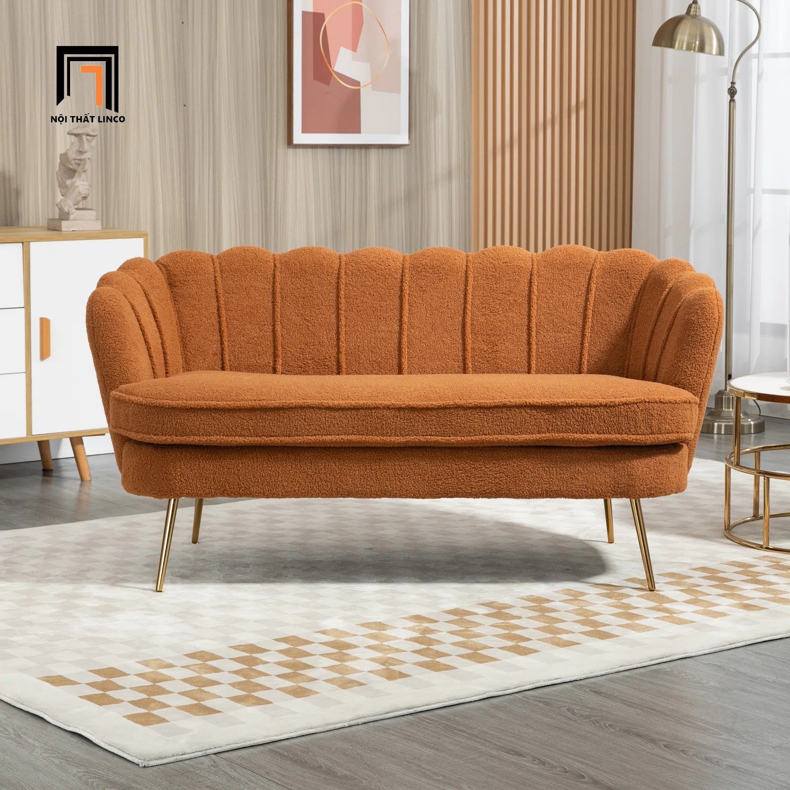 Sofa văng cong sang trọng BT236 Mercer 1m8 cho shop tiệm
