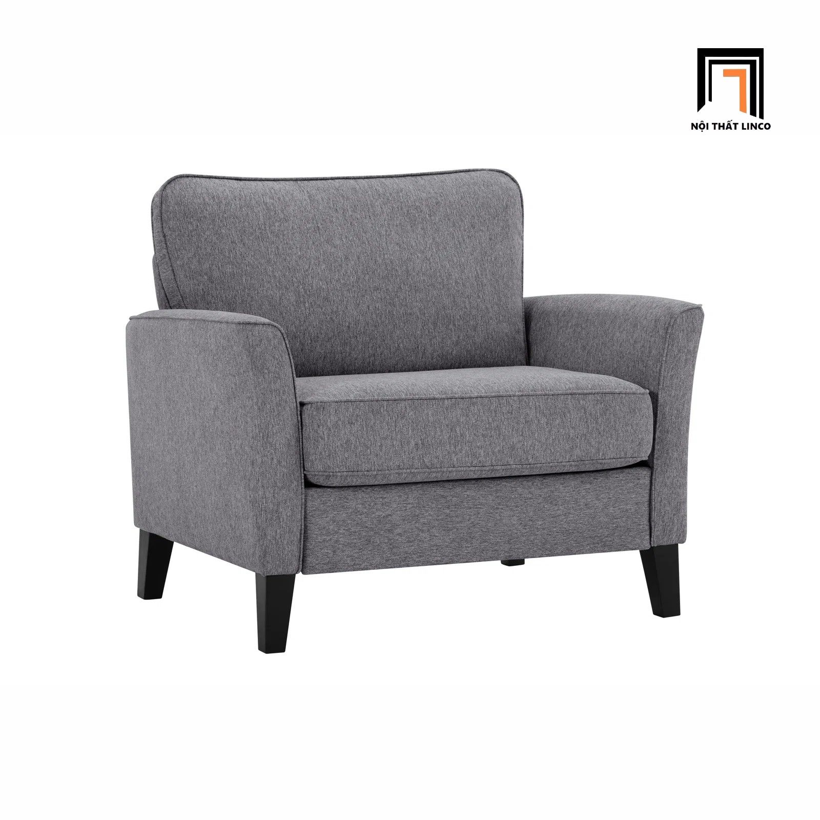 Ghế sofa đơn màu xám lông chuột DT110 Anwar 1 người ngồi