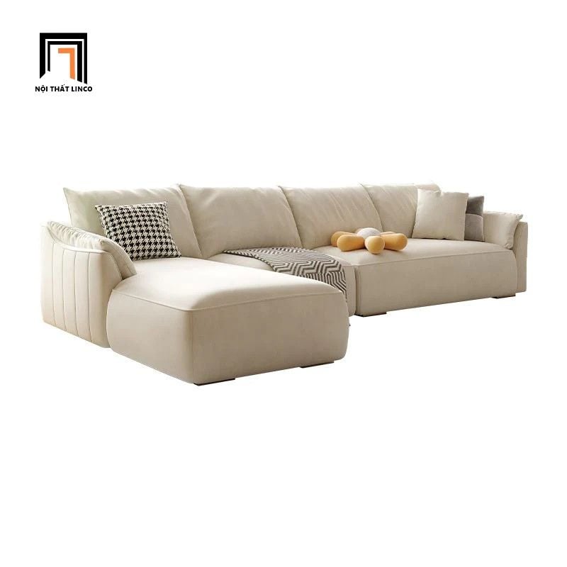 Bộ ghế sofa góc chữ L trắng kem GT144 Bowee 2m9 x 1m6