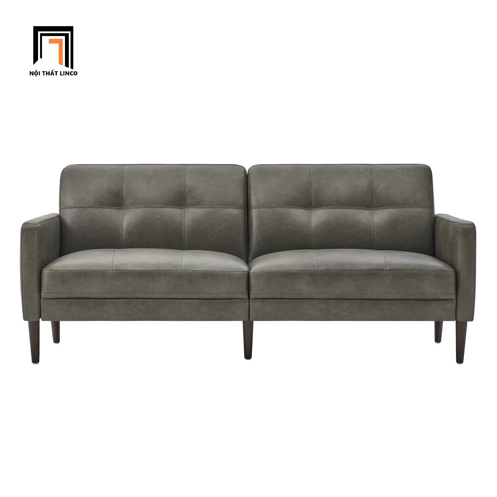 Ghế sofa giường nằm thông minh GB108 Bharati 1m9 da xám đậm