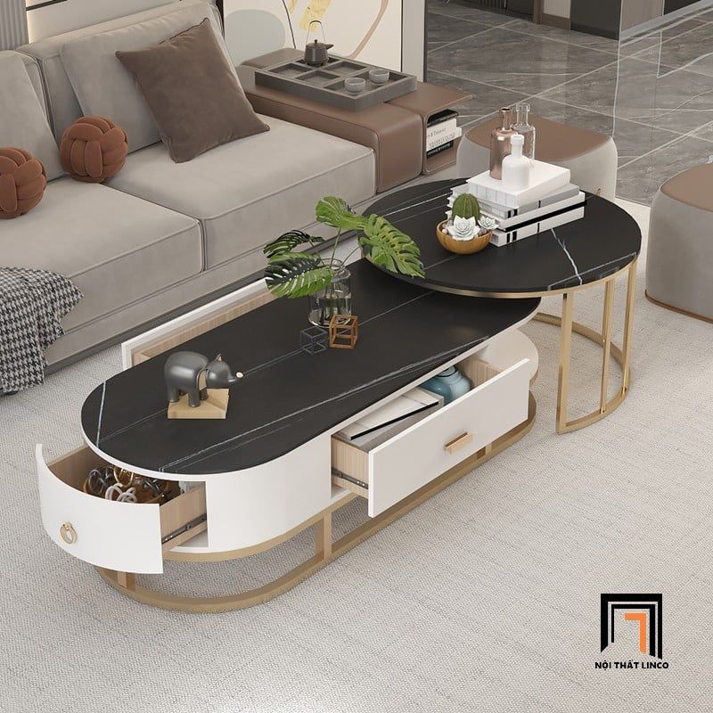 Cặp 2 bàn sofa phòng khách giá rẻ BSF95 Conda diện tích lớn
