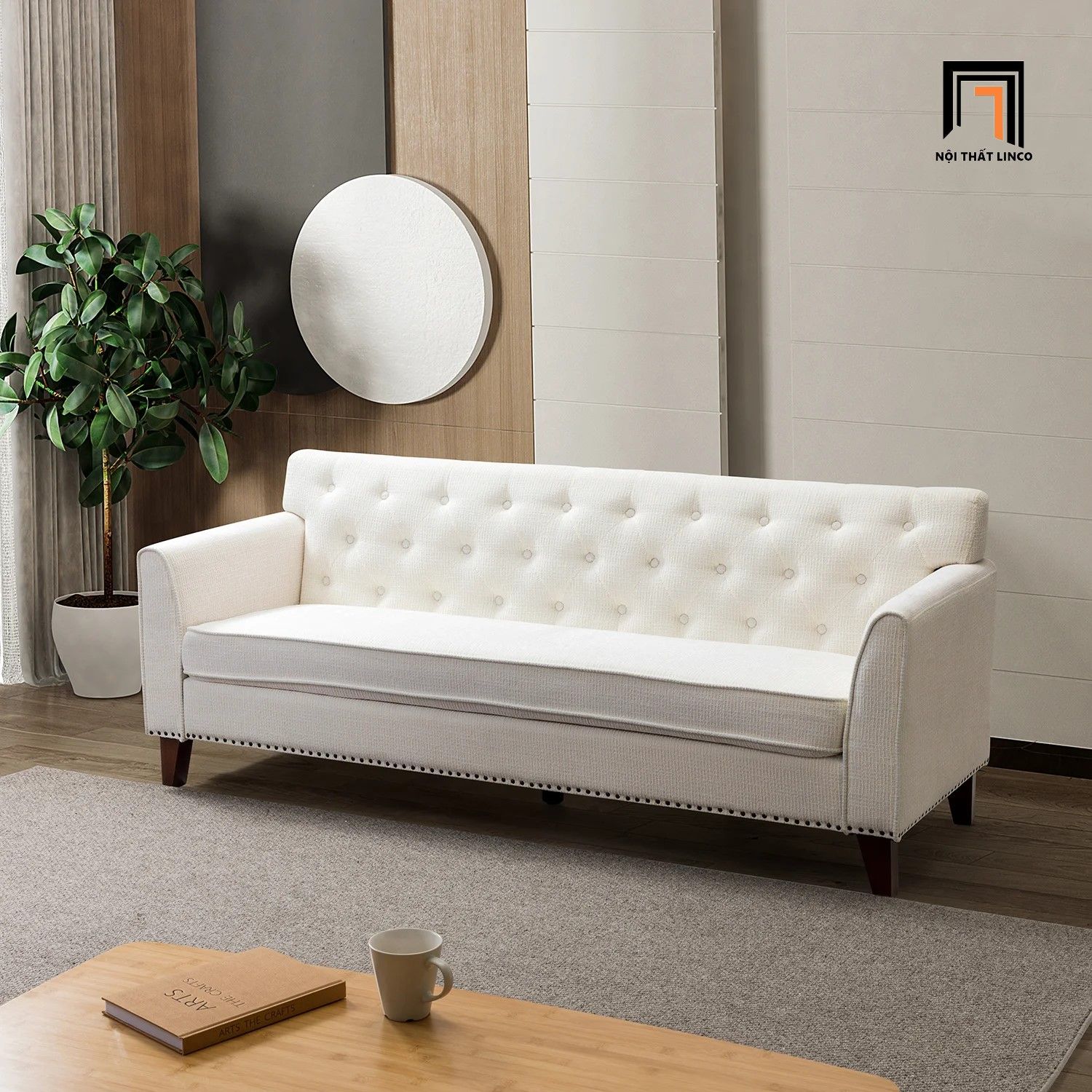 Ghế sofa văng giật nút BT131 Andaman dài 2m trang trí