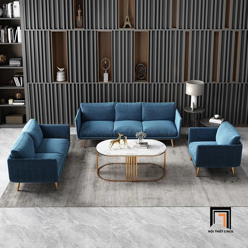 Ghế sofa đơn sang trọng DT79 Genlis bọc vải nhung xám đen
