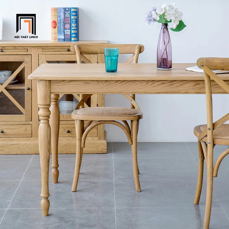 Bộ bàn ăn 6 ghế gỗ tự nhiên 27-KH6-G57-B109 cho nhà bếp đẹp