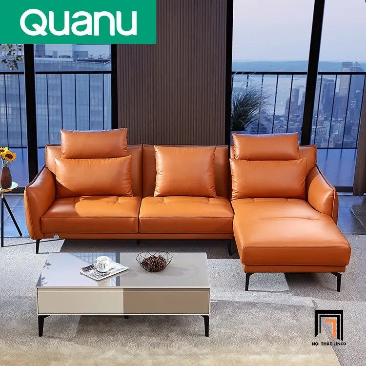 Bộ ghế sofa góc L GT96 Quanu 3m x 1m6 da công nghiệp