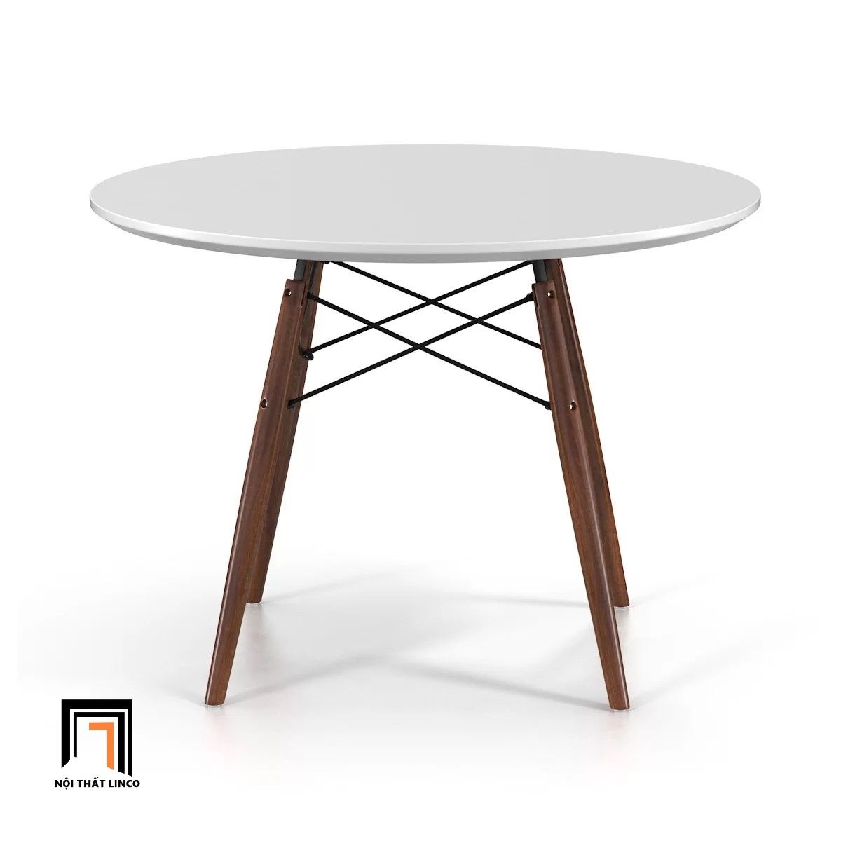 Bộ bàn ăn tròn nhỏ gọn 5-OC4-GCF9-B2 4 ghế nệm da giả Pu