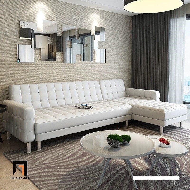 Ghế sofa góc chữ L gia đình GT267 Parade 2m55 x 1m5 da bóng