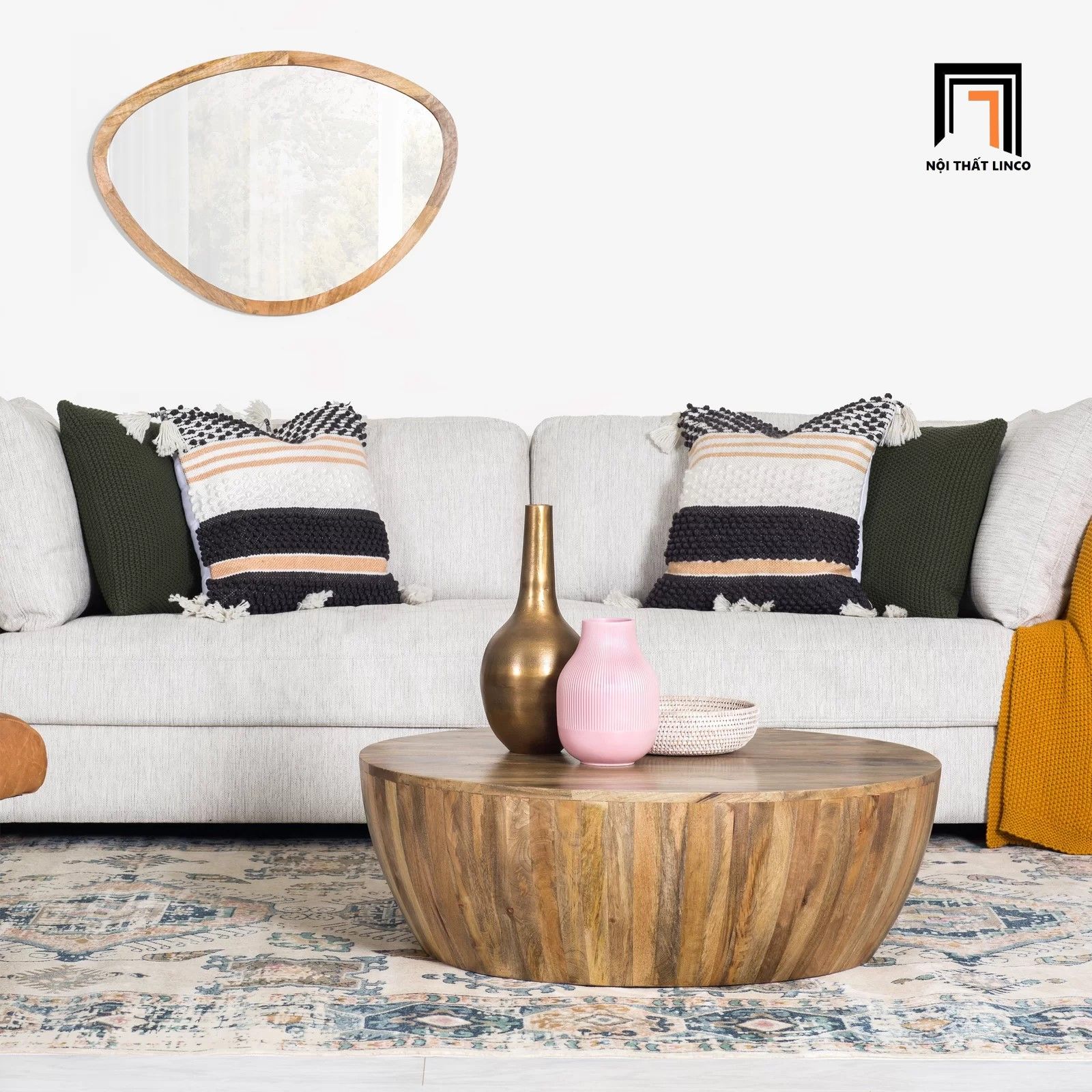 Ghế sofa văng dài phòng khách BT77 Chesee dài 2m1 xám trắng