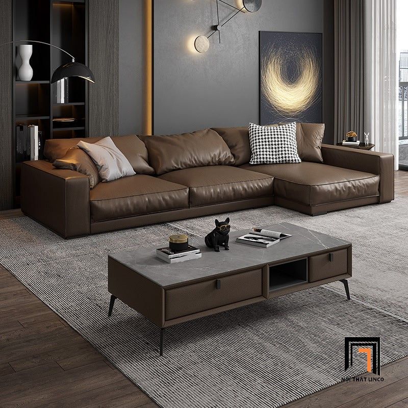 Sofa góc chữ L cao cấp GT146 Tulsa 2m5 x 1m5 da công nghiệp xanh lá