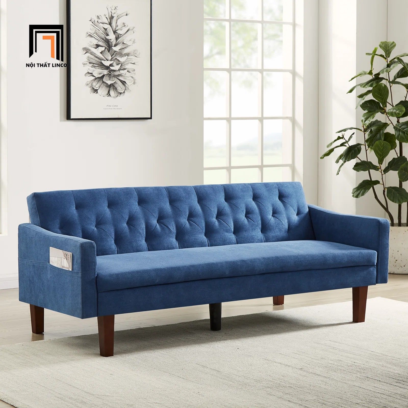Ghế sofa giường thông minh 2m GB30 Malack vải nỉ giật lún