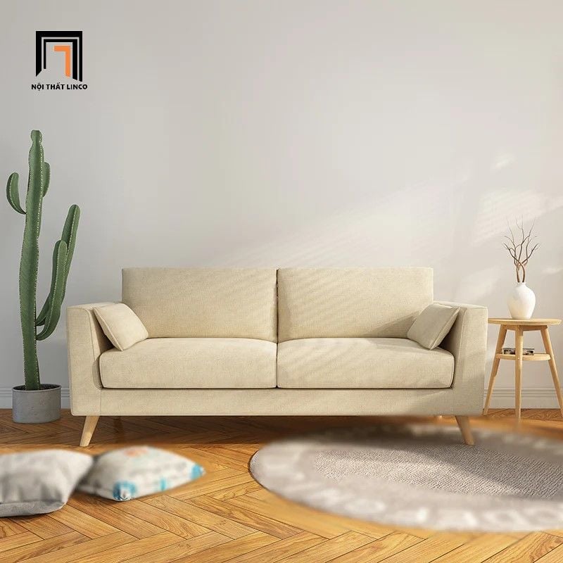 Bộ ghế sofa phòng khách xinh xắn KT114 Ufor màu vàng vải nỉ