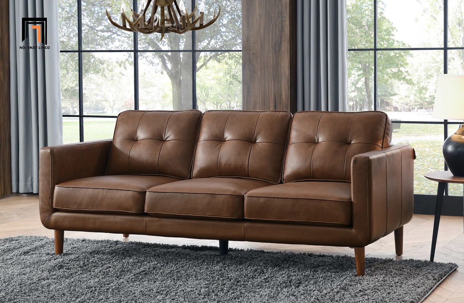 Ghế sofa băng 3 chỗ ngồi BT73 Canape dài 2m da giả