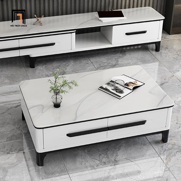 Bàn sofa hình hộp chữ nhật BSF21 Dram 1m x 55 mặt đá đẹp