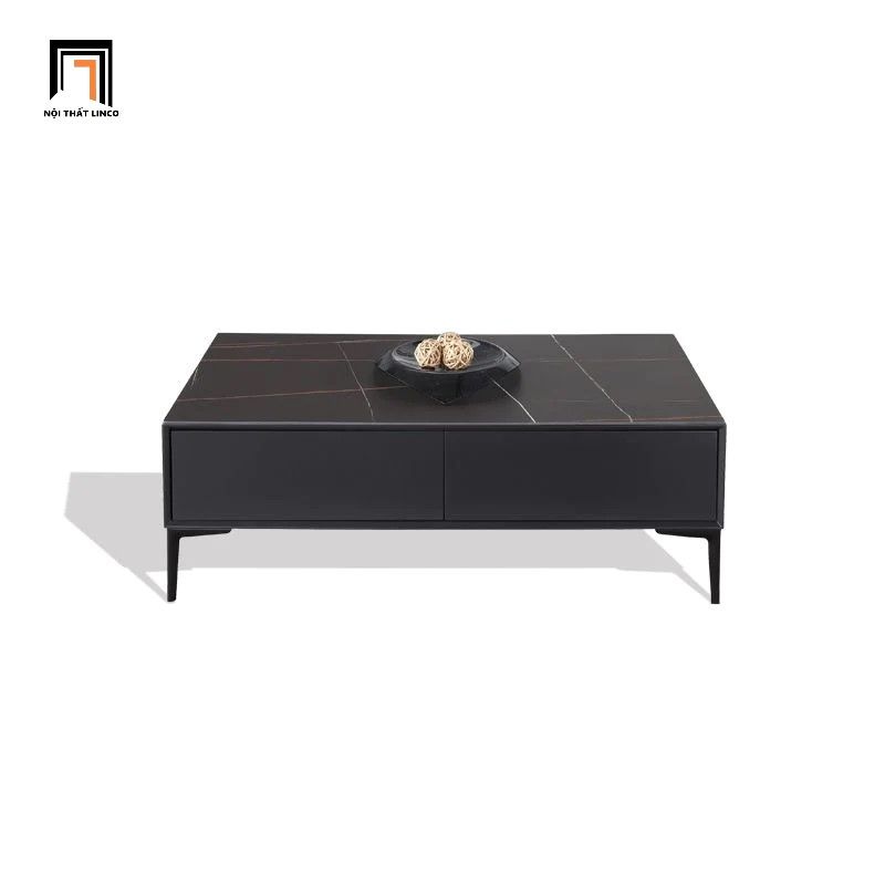 Bàn sofa gia đình chữ nhật 2 hộc kéo BSF48 Raheem màu đen