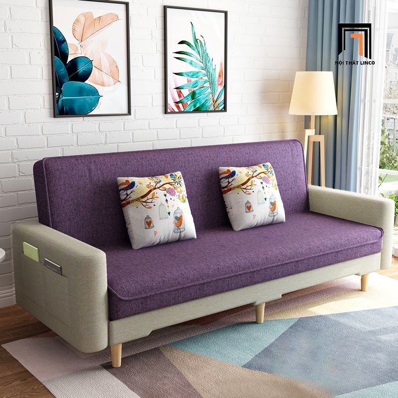 Ghế sofa bed bật giường nằm giá rẻ GB66 Rodez vải nỉ dài 2m