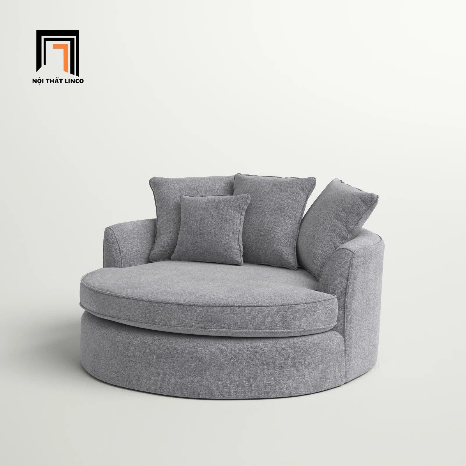 Ghế sofa đơn tròn thư giãn dài 1m2 DT11 Syloh cho phòng nhỏ