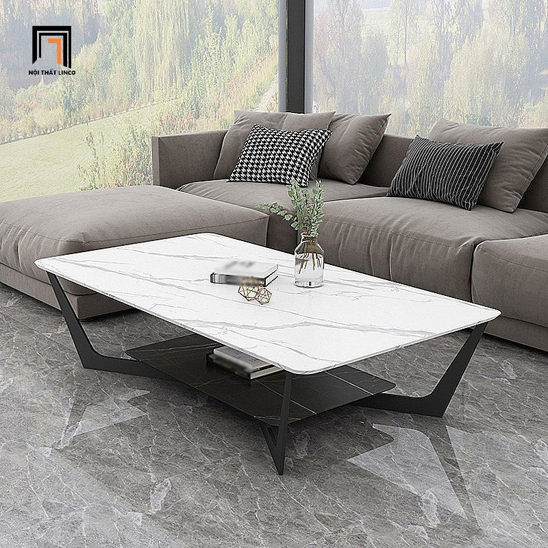 Bàn sofa phòng khách 1m sang trọng BSF28 Mocshin 2 tầng đá